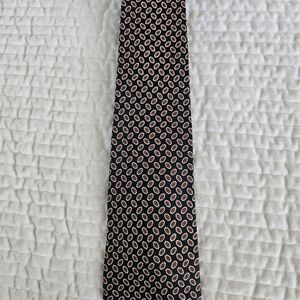 Ralph Lauren Black Vintage Tie with Red Silk Pattern